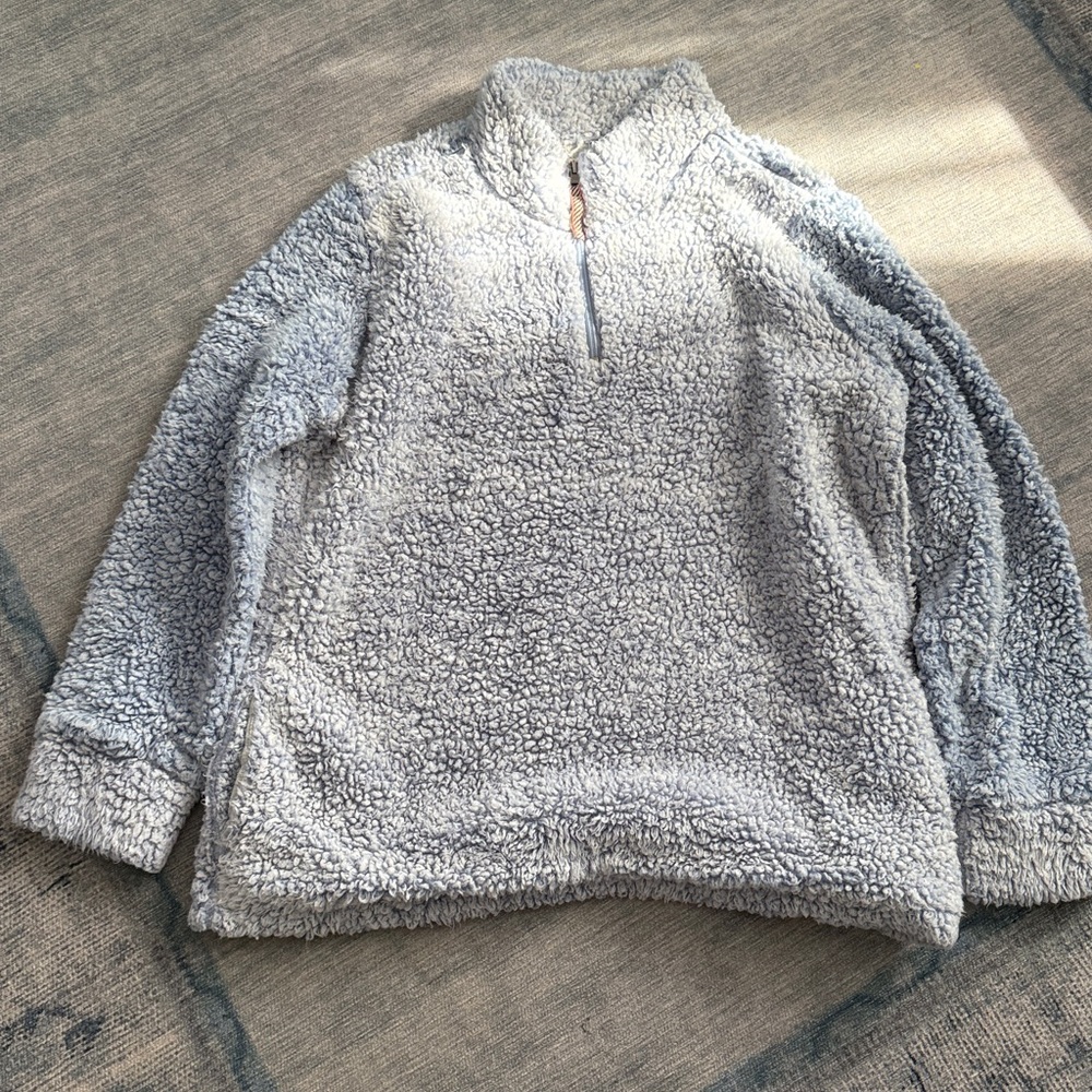 Cozy Gray Sherpa Pullover Original Weatherproof Vintage